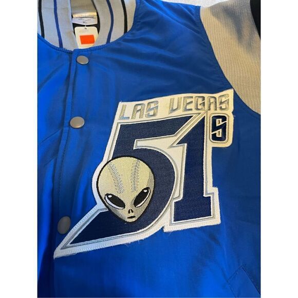 Las Vegas 51’s Size Large Vintage Button Up Jacket Diamond MILB Aviators Stars N - Picture 4 of 9